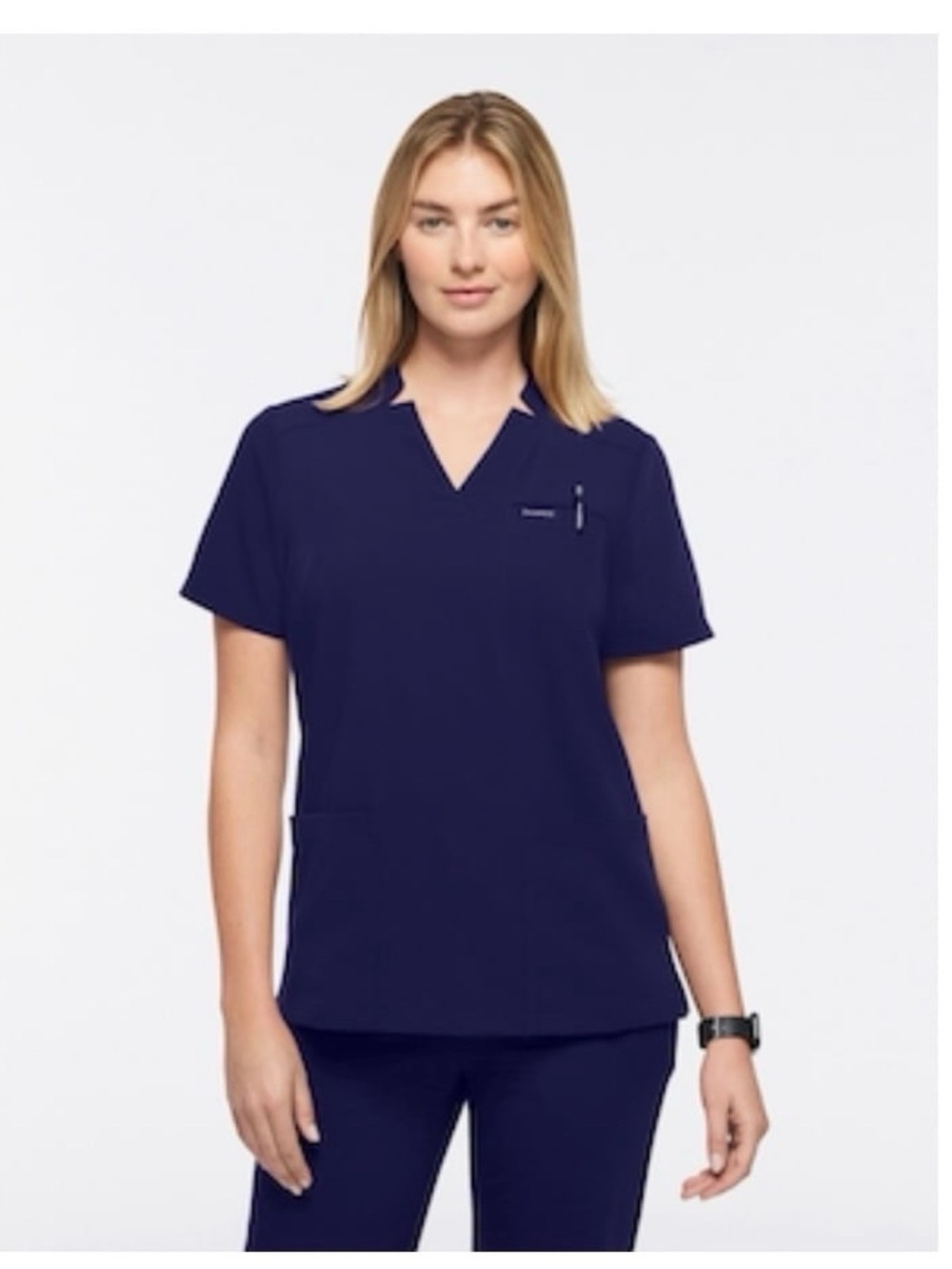 *NEW* Jaanuu Women's 3 Pocket V-Neck  Scrub Top in Navy